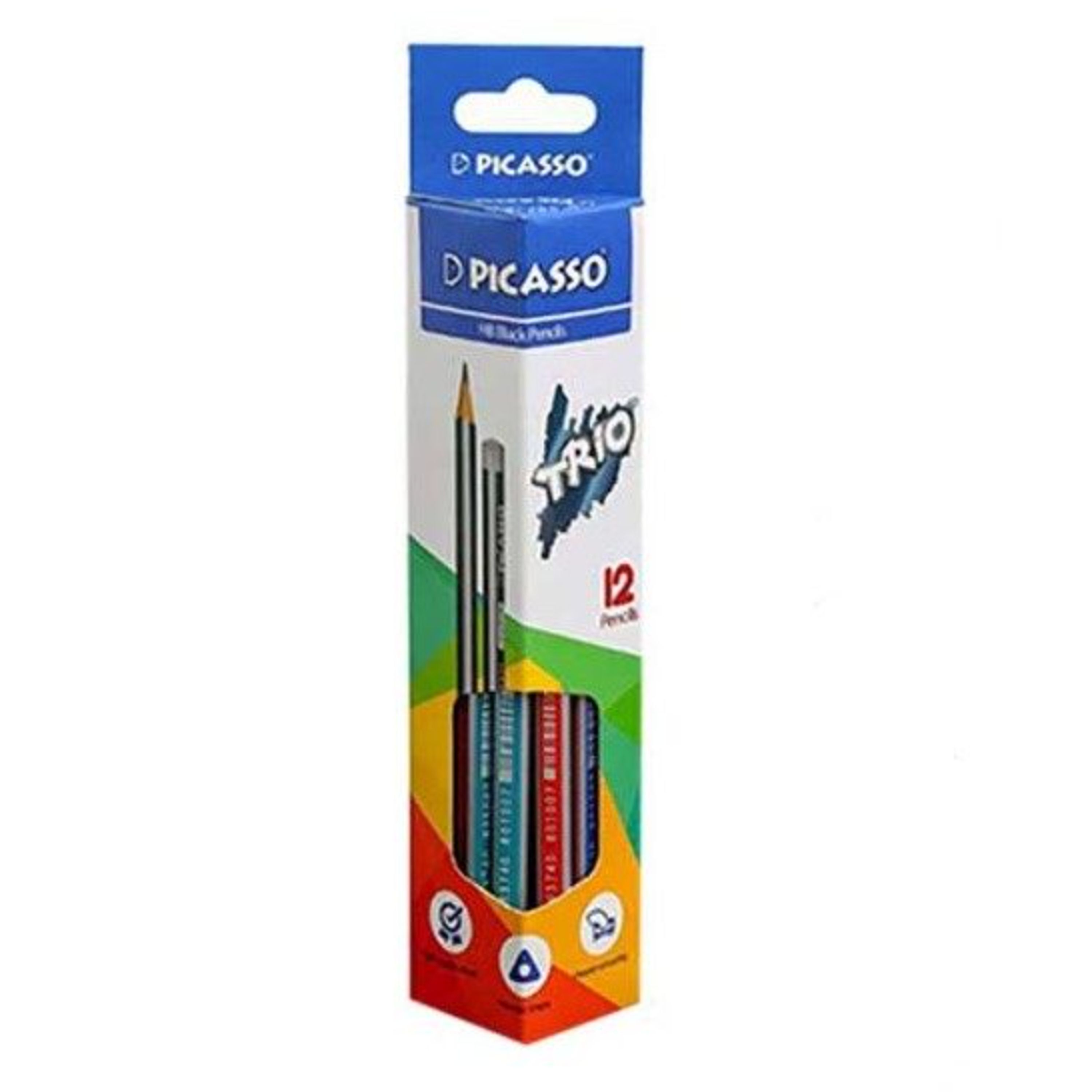 مداد مشکی پیکاسو مدل تریو کد 02 بسته 12 عددی