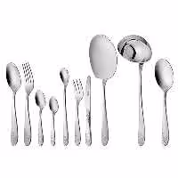 سرویس قاشق و چنگال 24 نفره ناب استیل طرح امپریال استیل براق (98 پارچه)