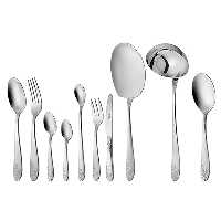 سرویس قاشق و چنگال 24 نفره ناب استیل طرح امپریال استیل براق (98 پارچه)