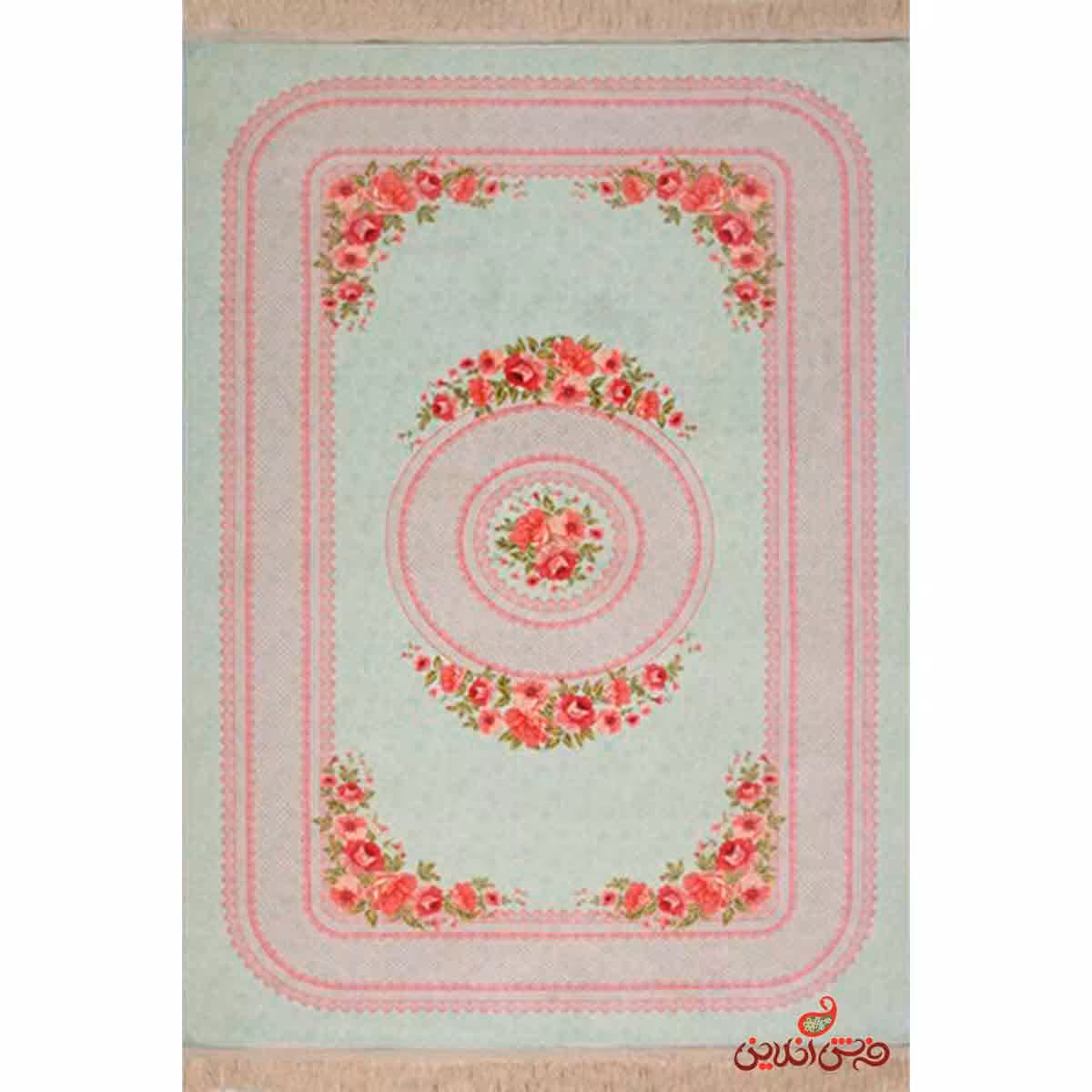 فرش ماشینی کلاریس کلکسیون کلاسیک  کد 100103آبی