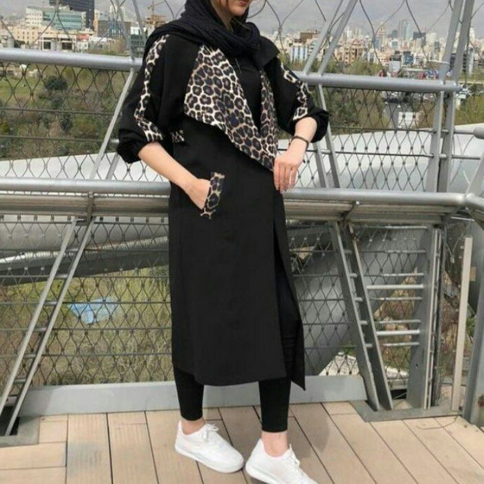 مانتو یقه پلنگی جنس مازارتی