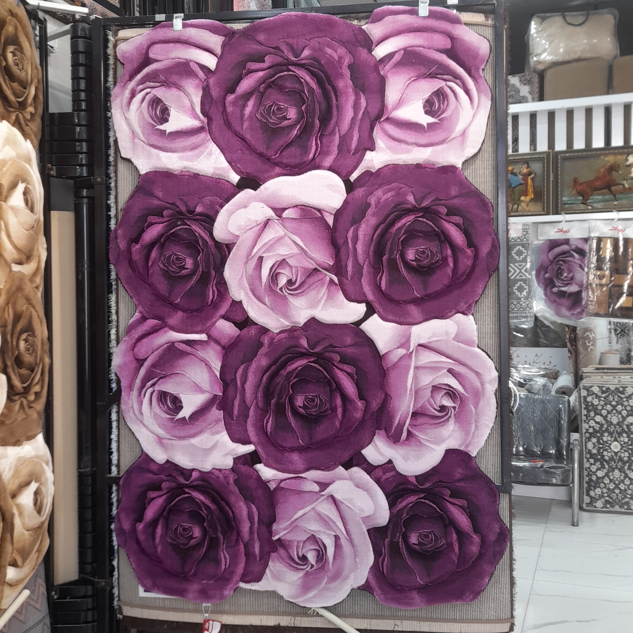 فرش زرباف 4 متری رنگ یاسی