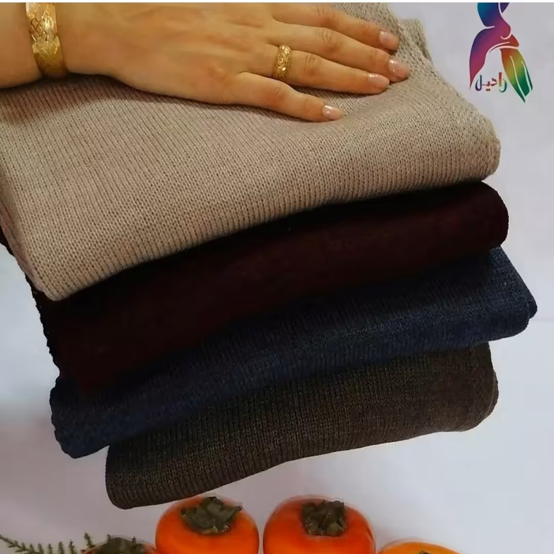شال ریز بافت ساده تراکم بالا  پاییزه و زمستانه قواره دار ، فقطط رنگ نسکافه ای مونده