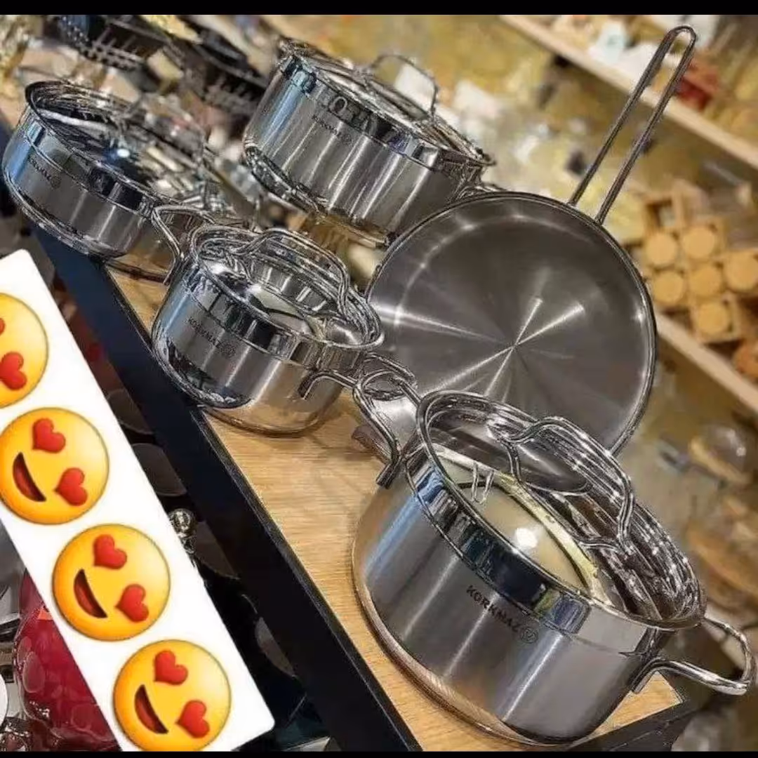 سرویس قابلمه کرکمازاستیل 9 پارچه  پس کرایه 