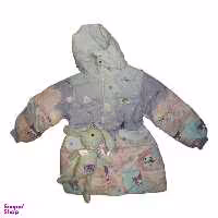 کاپشن دخترانه مدل عروسک دار طرح کرومی کد 6654