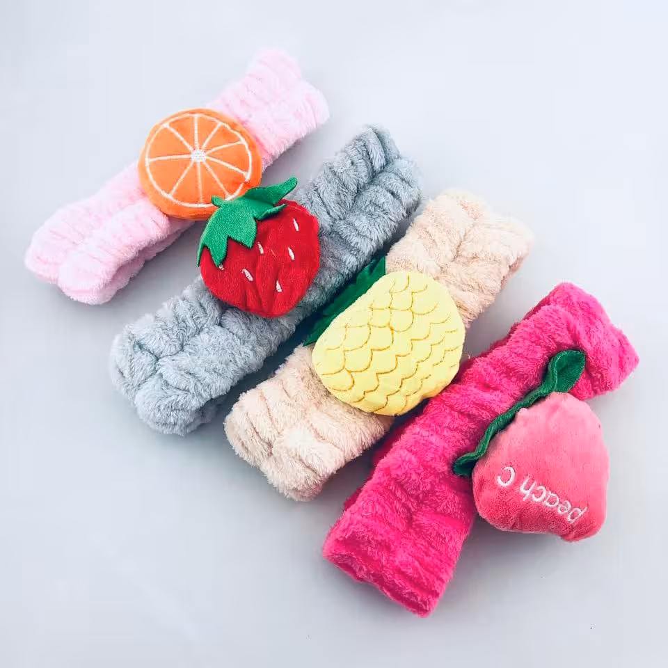 هدبند آرایشی حوله ای میوه ای