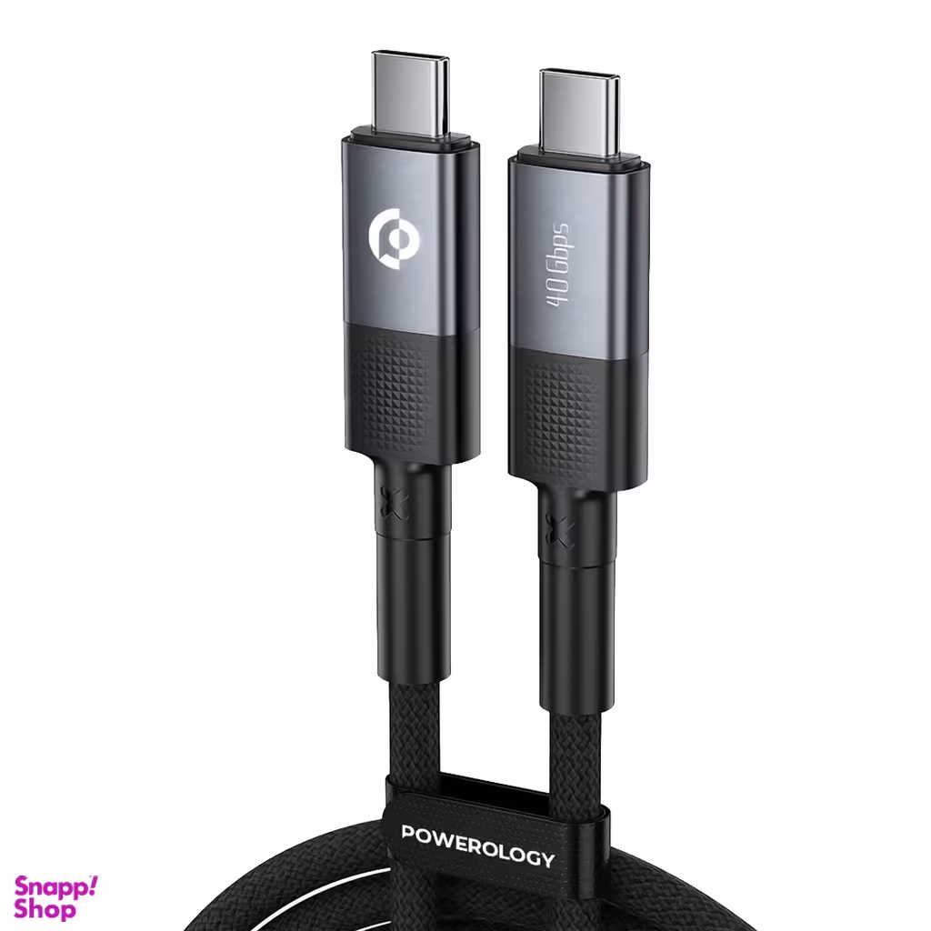 کابل دیتا Type-C پاورولوژی مدل PCAB009-GY PD 240W طول 2 متر