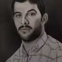 طراحی چهره سیاه قلم پرتره 35در50