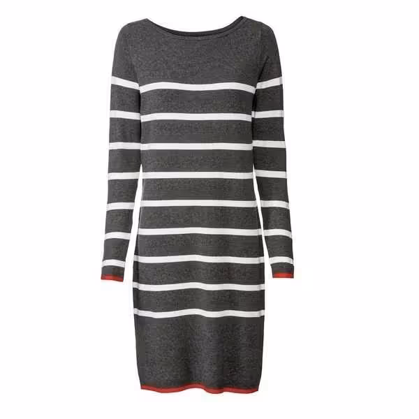 پیراهن زنانه بافت ریز طوسی راه راه اسمارا esmara آلمان ، سایز M (ارسال رایگان)