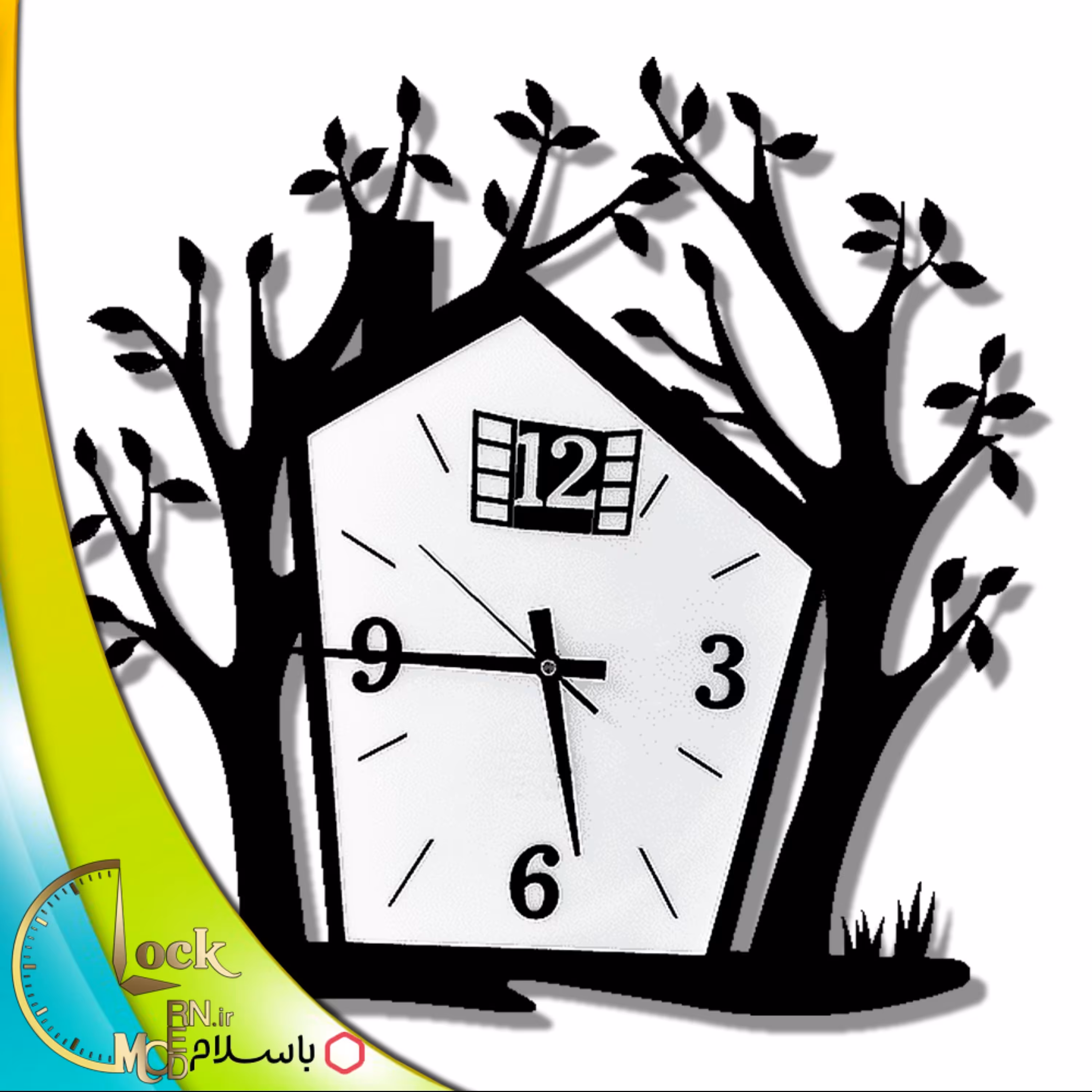 ساعت دیواری طرح کلبه کد 822 (پس کرایه)