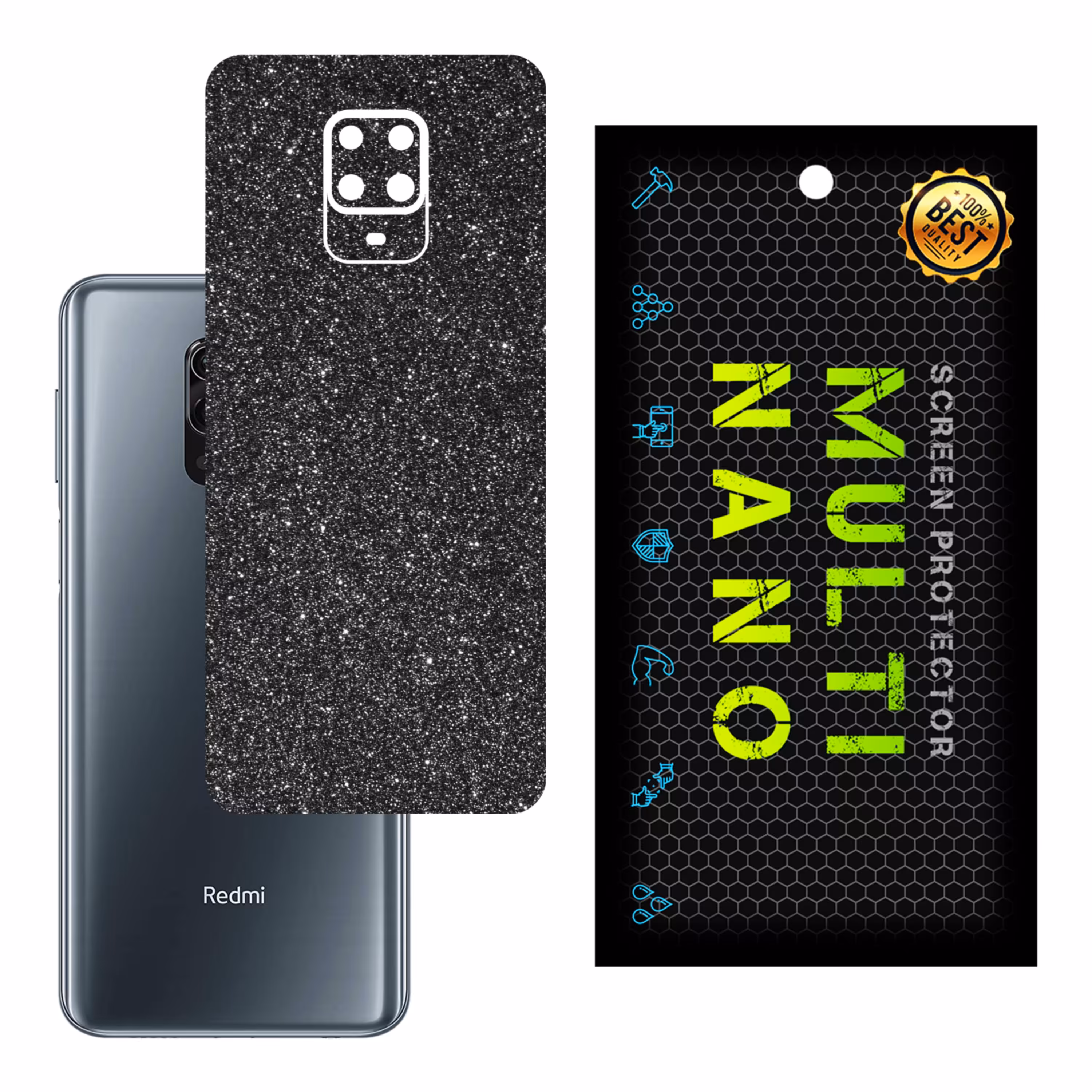 برچسب پوششی MultiNano مدل X-G1F-Gray برای پشت موبایل شیائومی Redmi Note 9 Pro