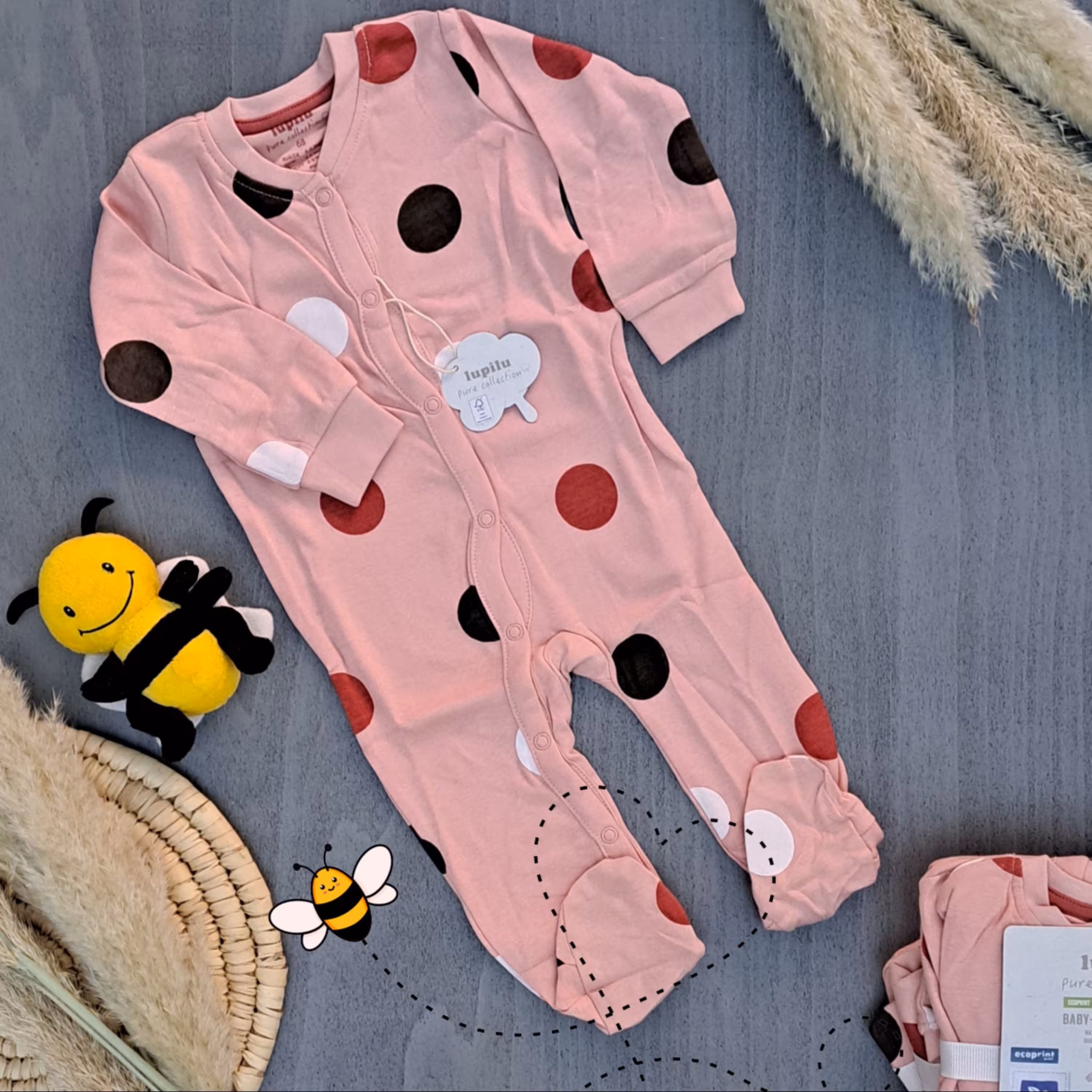 سرهمی نخ پنبه،  طرح خال خال برند  لوپیلو آلمان 