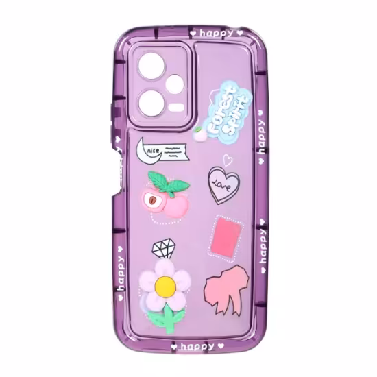 قاب گوشی عروسکی برجسته Happy برای Xiaomi Redmi Note 12 5G / Poco X5 - طرح 7