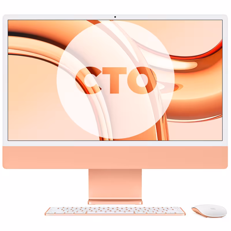 آی مک 24 اینچ M3 کاستوم پردازنده 8core - 10core حافظه رم 24 گیگابایت ظرفیت 1 ترابایت SSD نارنجی Z19R0001X - Hiapple.ir