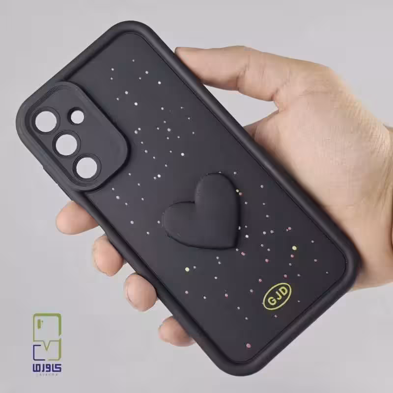 خرید قاب گوشی a15 دخترانه | فانتزی قلب مشکی| Samsung A15