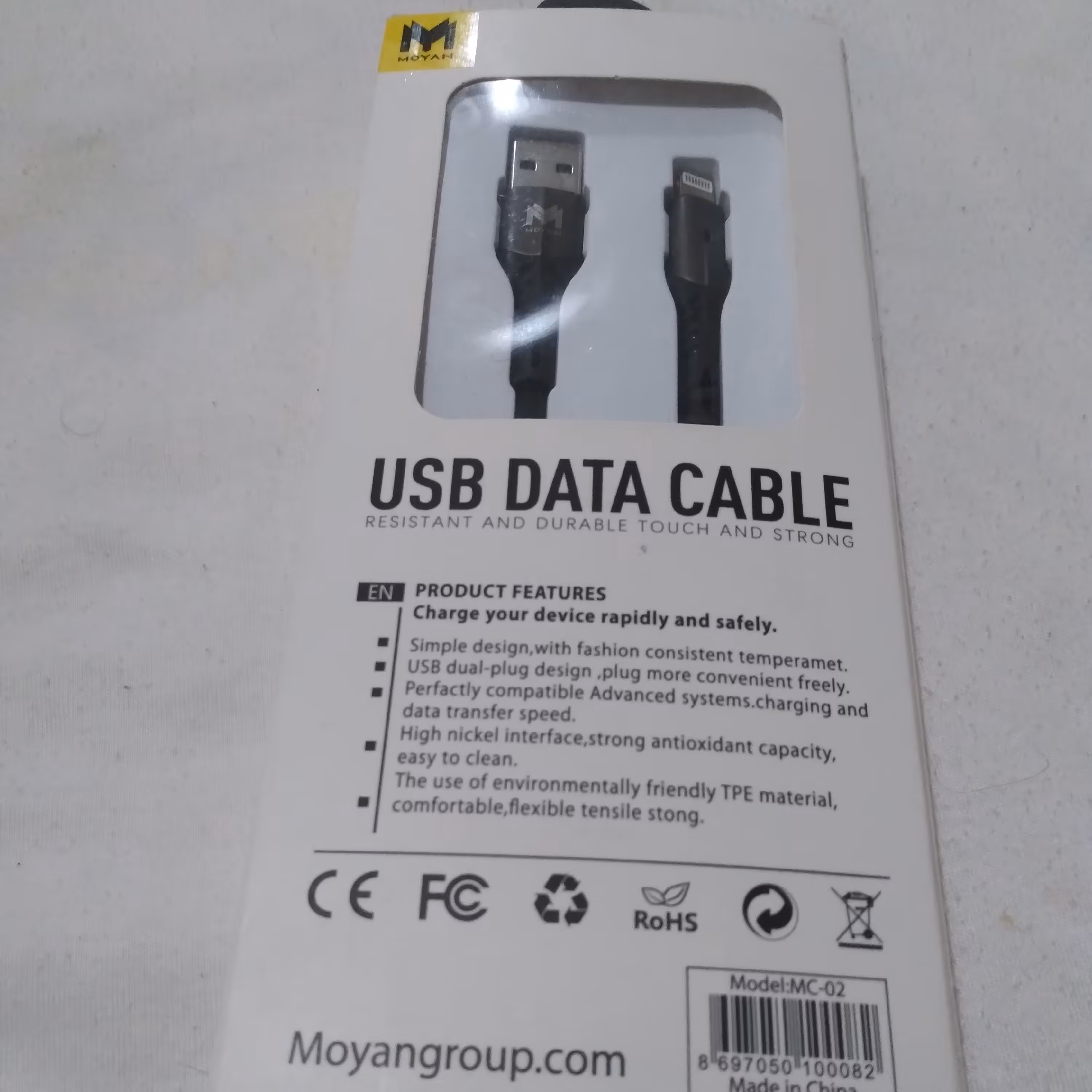 سیم شارژر اپل M کنفی و چراغ دار فست