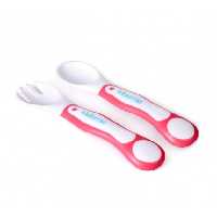 قاشق چنگال کیدزمی صورتی Kidsme My First Spoon and Fork Set