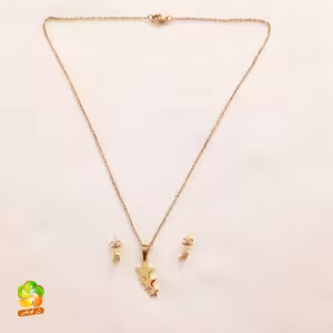 نیم ست استیل طلایی مدل سه ستاره