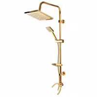 علم دوش حمام دوکاره مدل مربعی طلایی مات