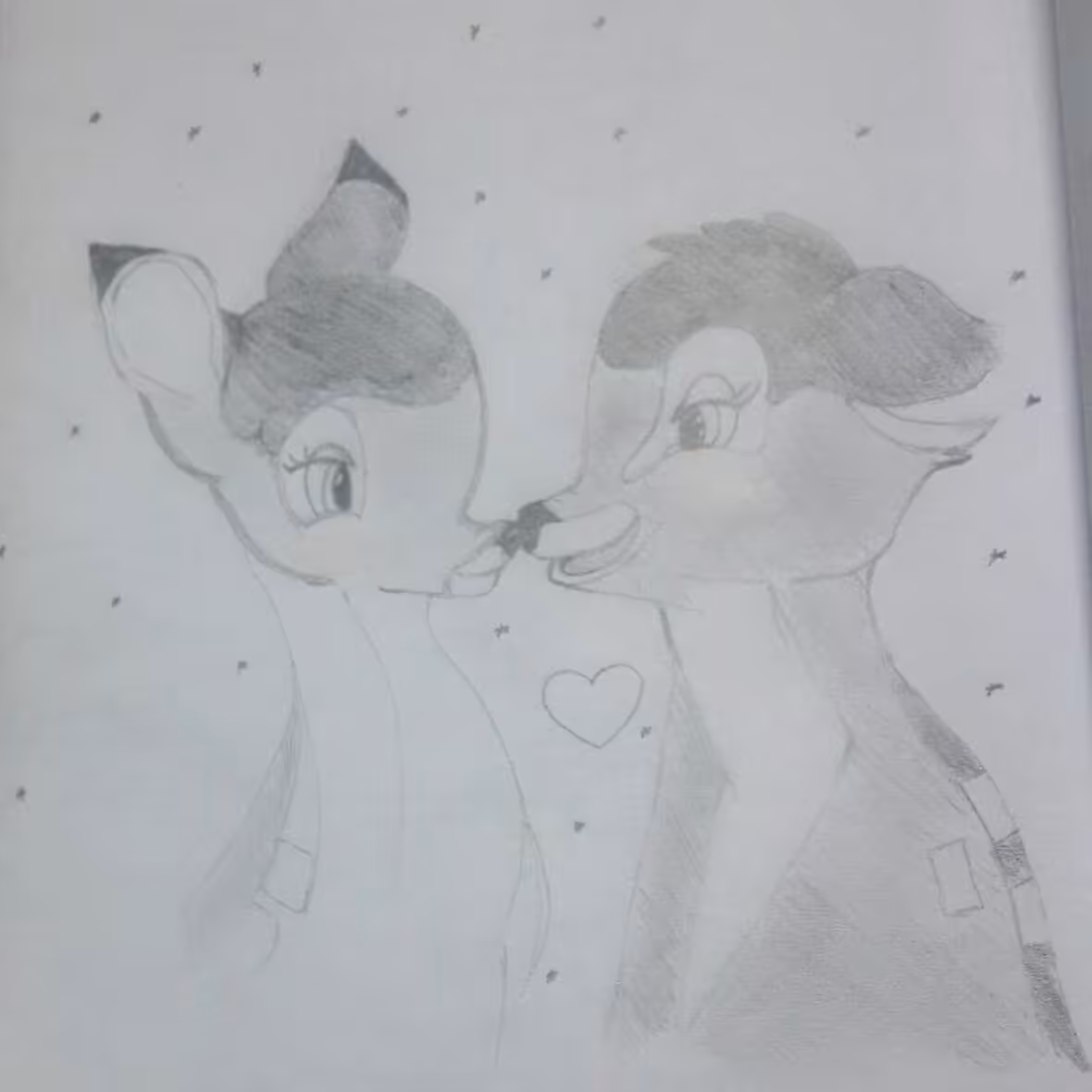 تابلو نقاشی دو آهوی عاشق 