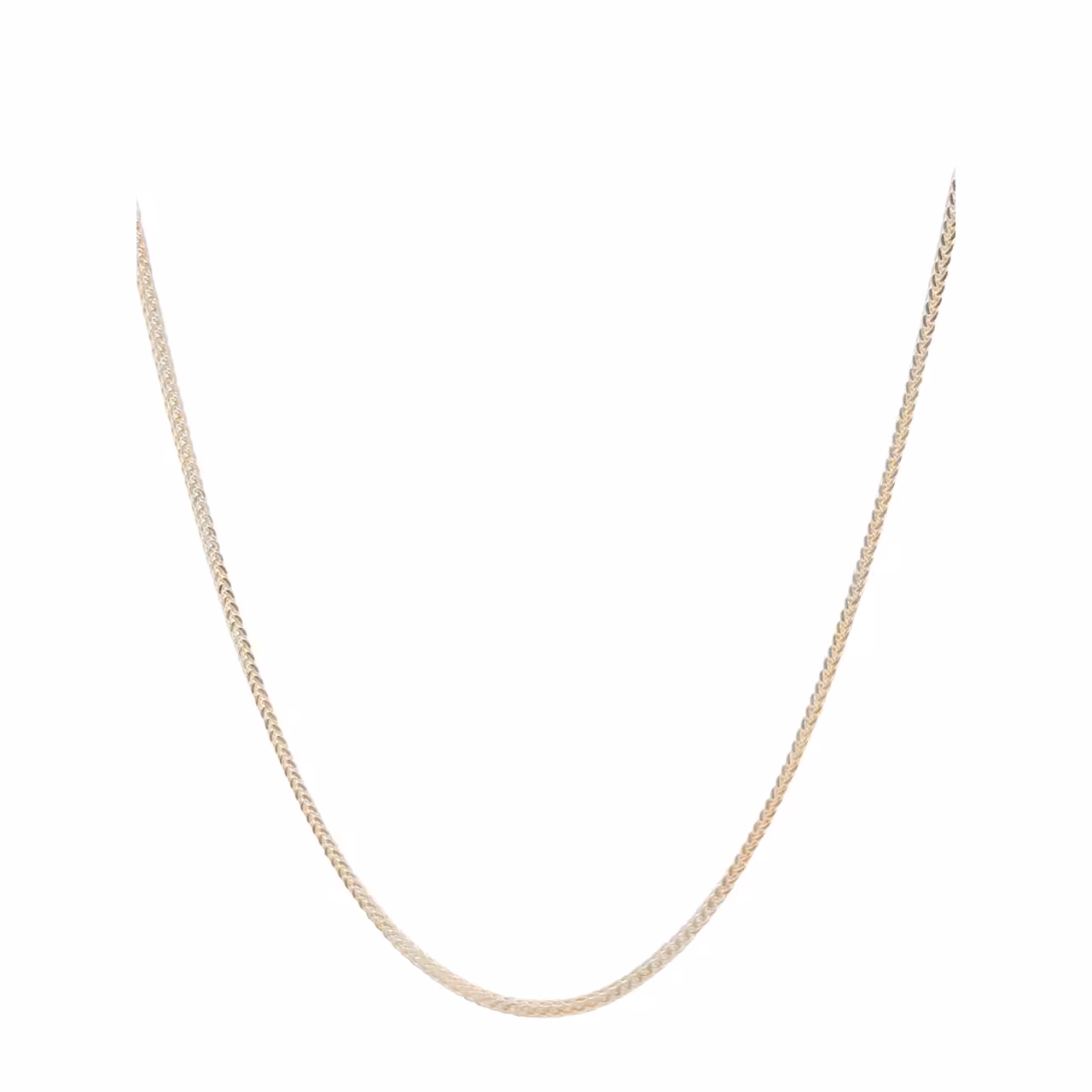 زنجیر گردنبند طلای 18 عیار مدل پالم اسکوار دورنگ 40 سانتی