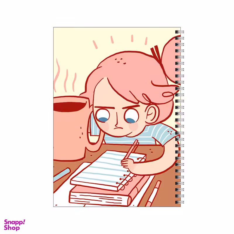 دفتر مشق 50 برگ بامبیلیپ طرح دختر درسخون و چای کد 4837779