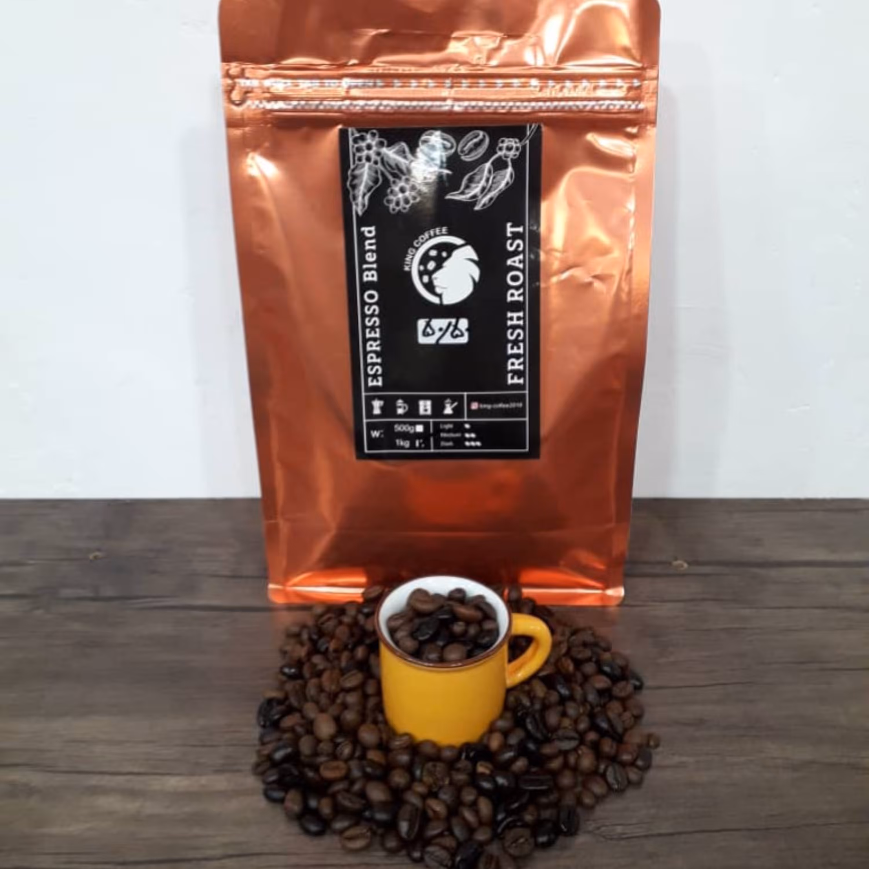 قهوه ی 50 روبوستا 50 عربیکا کینگکافی 250 گرمی