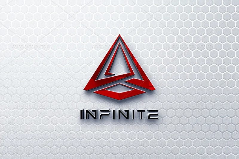 موکاپ لوگو 3 بعدی لایه باز PSD | گرافیک با طعم تربچه