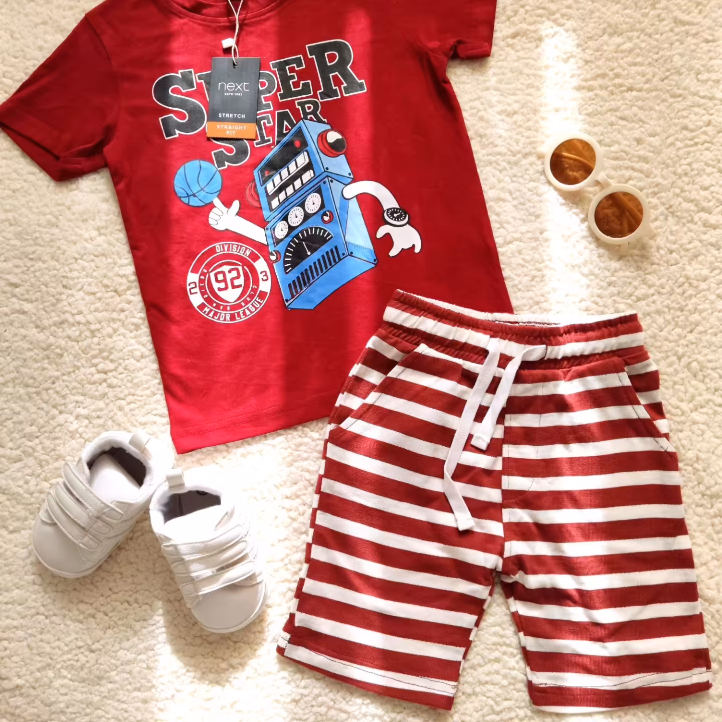 ست تیشرت شلوارک پسرانه راحتی وارداتی ، سایز 2 تا 3 سال و 4 تا 5 سال