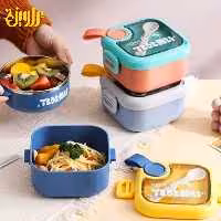 ظرف غذا دو ظرف رنگ  ابی درب طوسی TEDEMEI کد MU-101911 