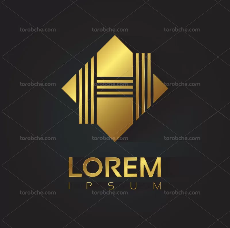 وکتور لوگوی حرف H طلایی رنگی | گرافیک با طعم تربچه