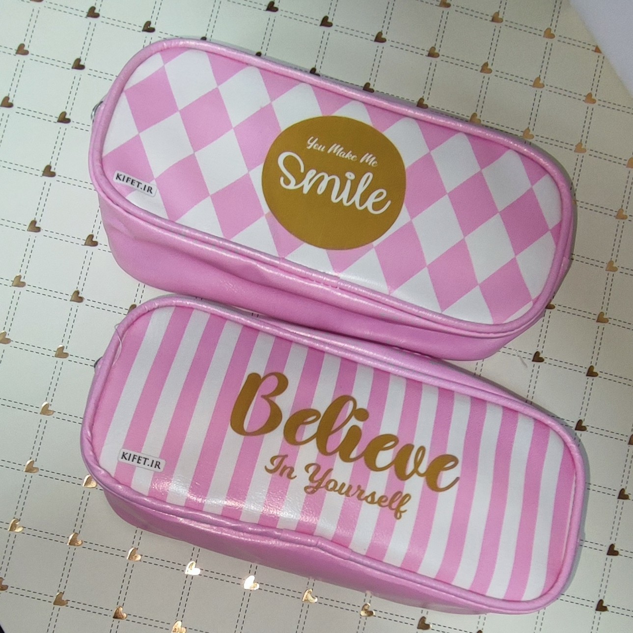 جامدادی بزرگ تک زیپ فانتزی طرح چرم