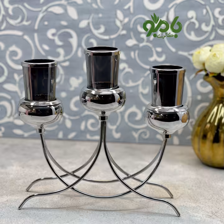 جاشمعی 3شعله لب فلزی 160/16 سیلور