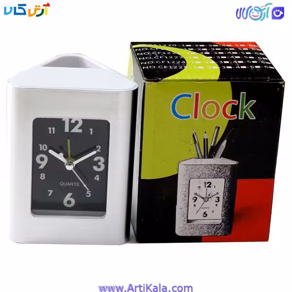 ساعت رومیزی به همراه جا قلمی