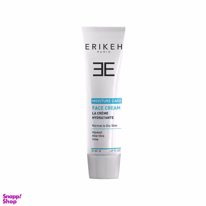 کرم مرطوب کننده و آبرسان صورت اریکه (Erikeh) سری Moisture Care مناسب پوست خشک تا نرمال حجم 50 میلی لیتر
