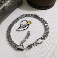 دستبند کارتیر نقره ای استیل رنگ ثابت درجه یک بسیار زیبا با آبکاری فوق العاده قوی