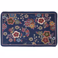 گلیم ماشینی(2-1)-هشت رنگ-طرح دنیا سرمه ای-در سایزهای مختلف-ارسال پس کرایه