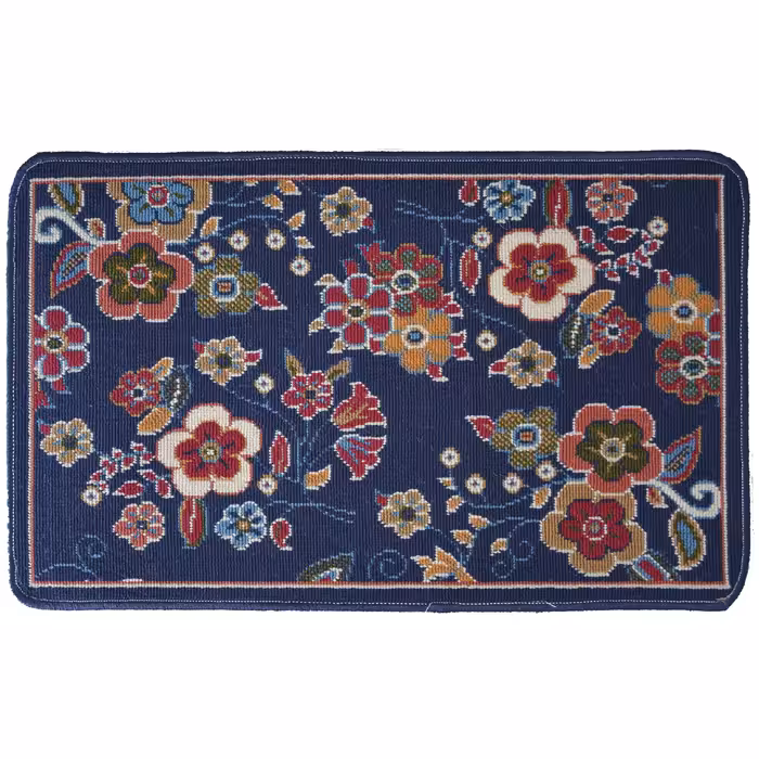 گلیم ماشینی(2-1)-هشت رنگ-طرح دنیا سرمه ای-در سایزهای مختلف-ارسال پس کرایه