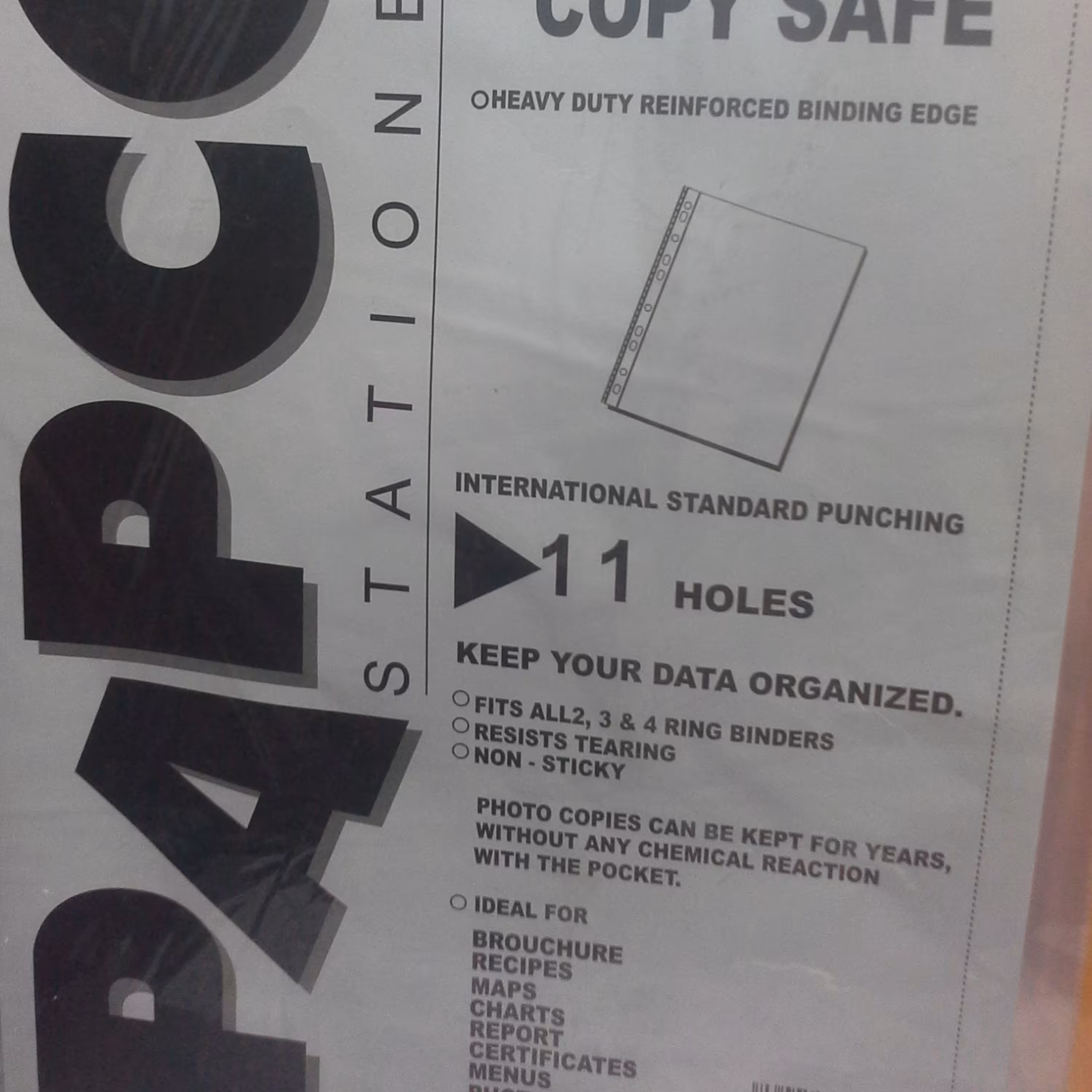 کاور پاپکو پوشه کیسه ای شفاف A4 بسته 100 عددی با کیفیت