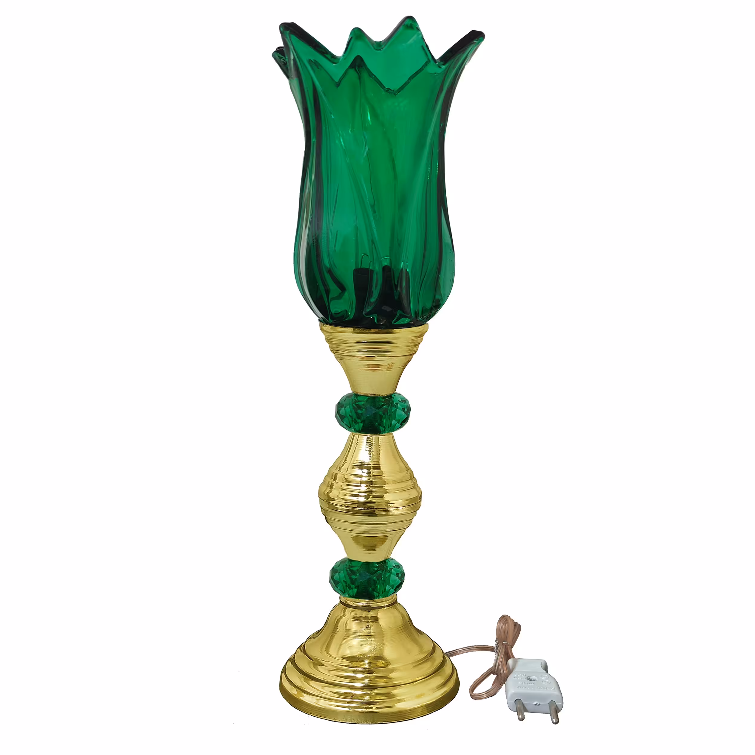 شمعدان آباژور لاله قلبی لامپ خور تکی (رنگ سبز)
