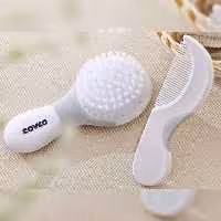 شانه برس نوزادی رووکو بدون موتد زائد  BPA FREE  رنگ سفید طوسی  ROVCO