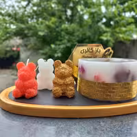 ست تدی و شمع فانوس- ویژه تولد و نوزادی - ( رنگ کار به سفارش شما قابل تغییر هست )