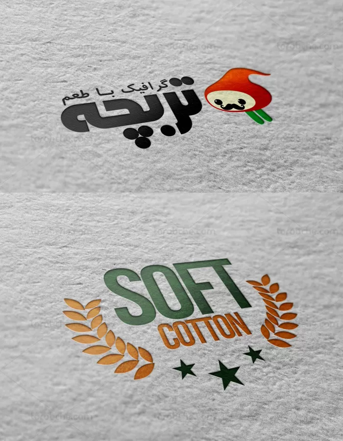 طرح لایه باز موکاپ لوگو با پس زمینه کاغذ سفید کتان - گرافیک با طعم تربچه