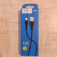 کابل فست شارژ DENMEN مدل D06T نوع TYPE-C رنگ مشکی و سفید