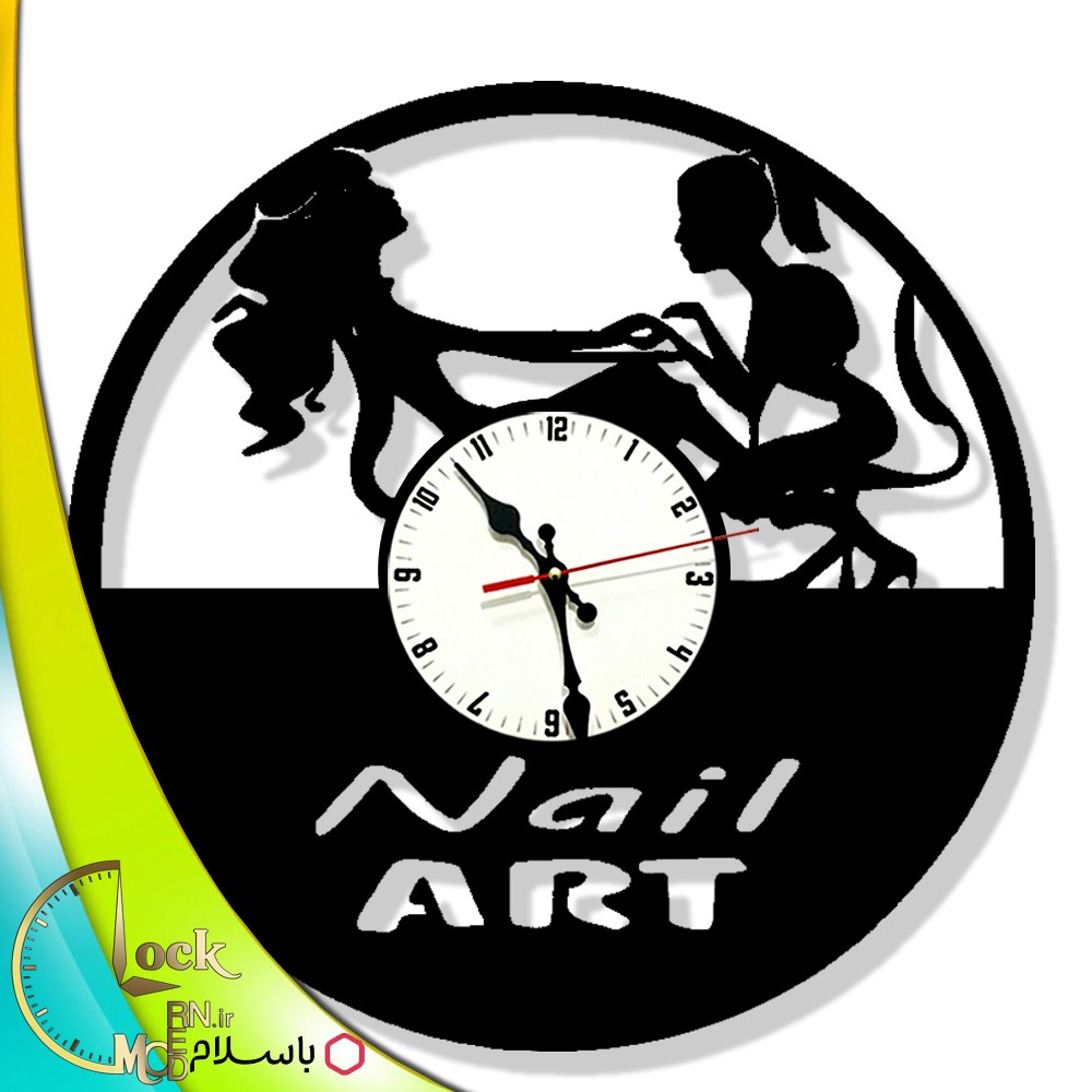 ساعت دیواری طرح سالن زیبایی ناخن کد 867 (پس کرایه)