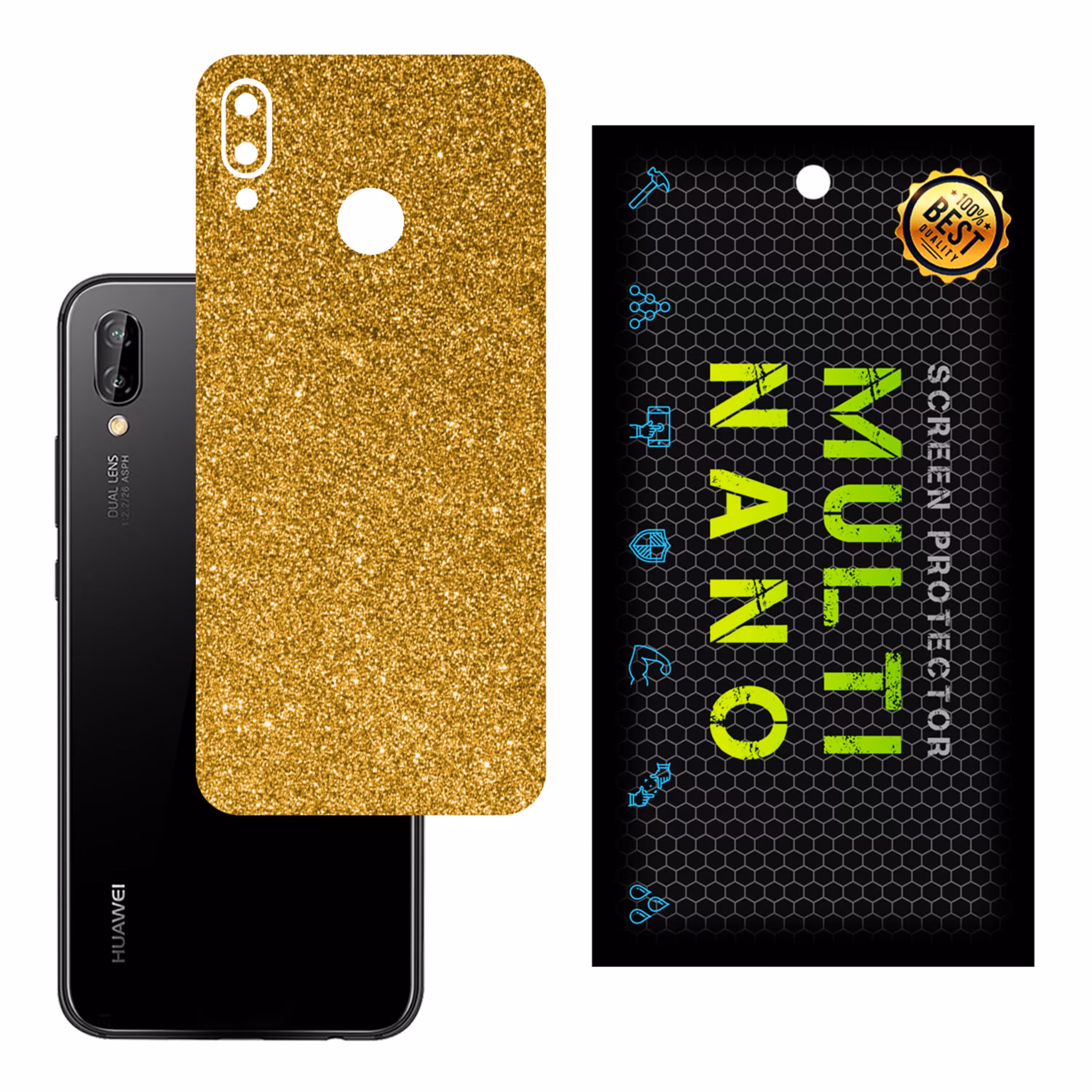 برچسب پوششی MultiNano مدل X-G1F-Gold برای پشت موبایل هوآوی Nova 3i