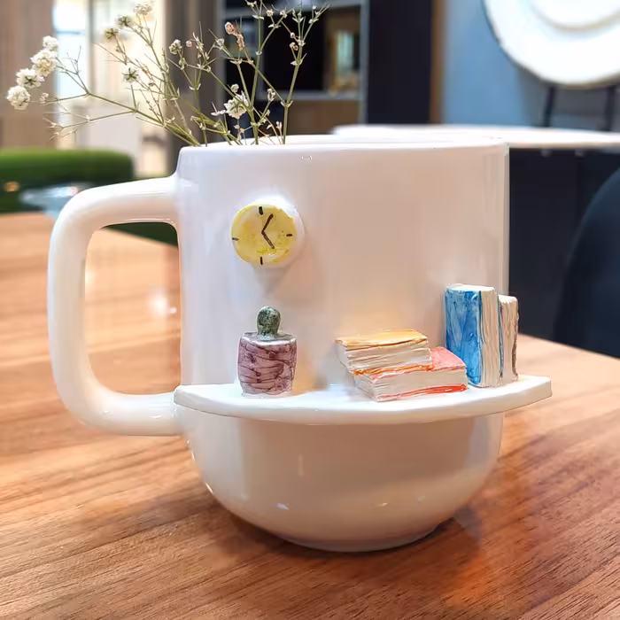 ماگ سرامیکی دستساز لعابی ساخته شده به روش زیرلعابی