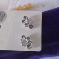 گوشواره گل نیمه یاقوتی