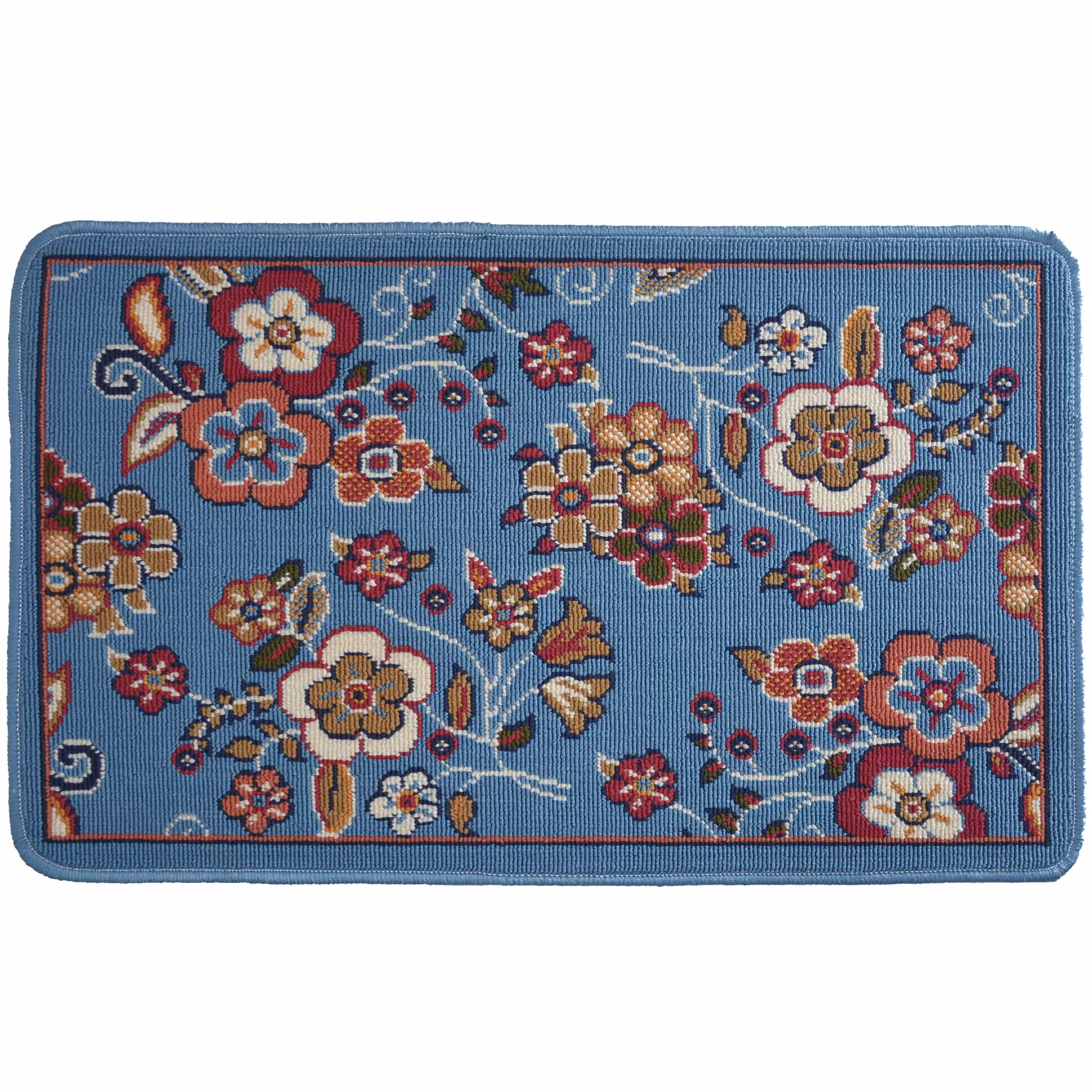 گلیم ماشینی(80-50)-هشت رنگ-طرح دنیا آبی-در سایزهای مختلف-ارسال پس کرایه