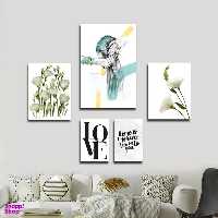 تابلو شاسی بکلیت طرح مدرن جمله انگیزشی و طبیعت مدل SH-1824 مجموعه 5 عددی